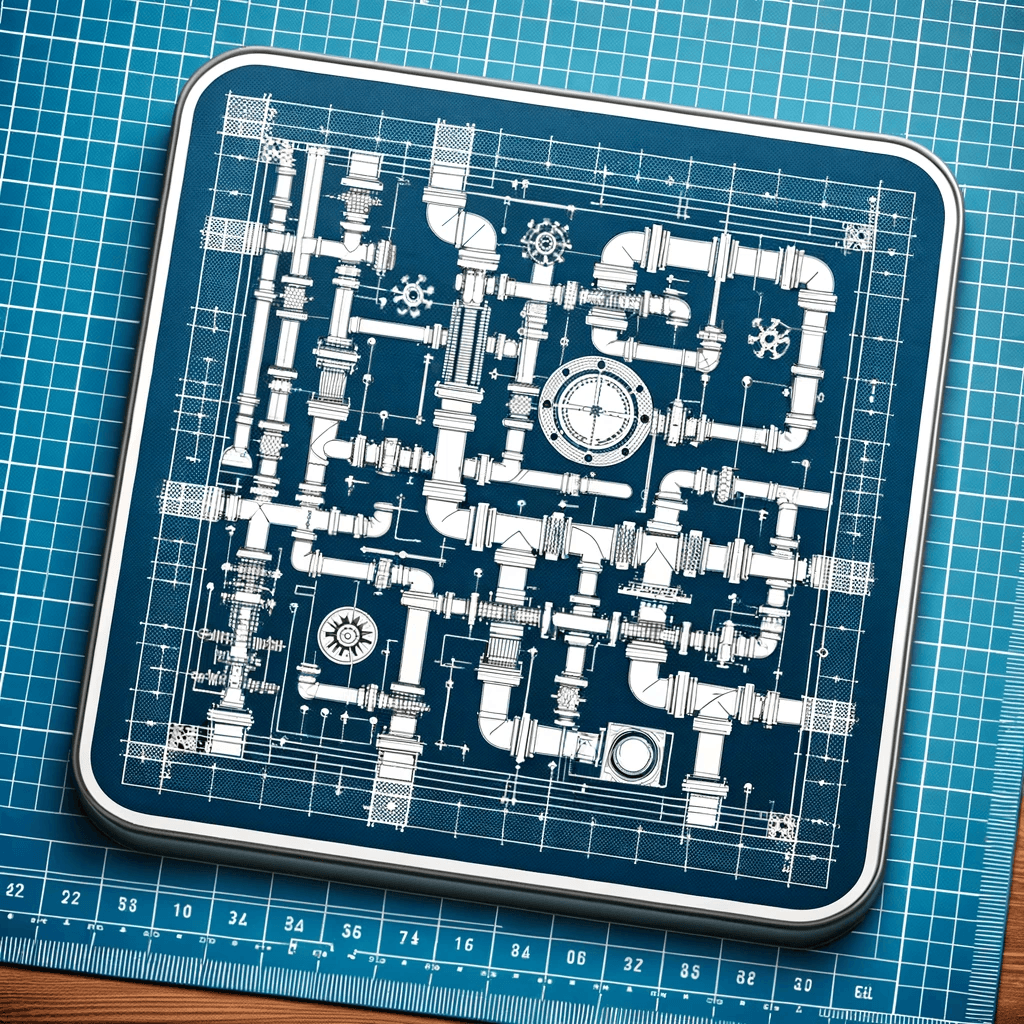 A illustration impression of a drainage survey blueprint.