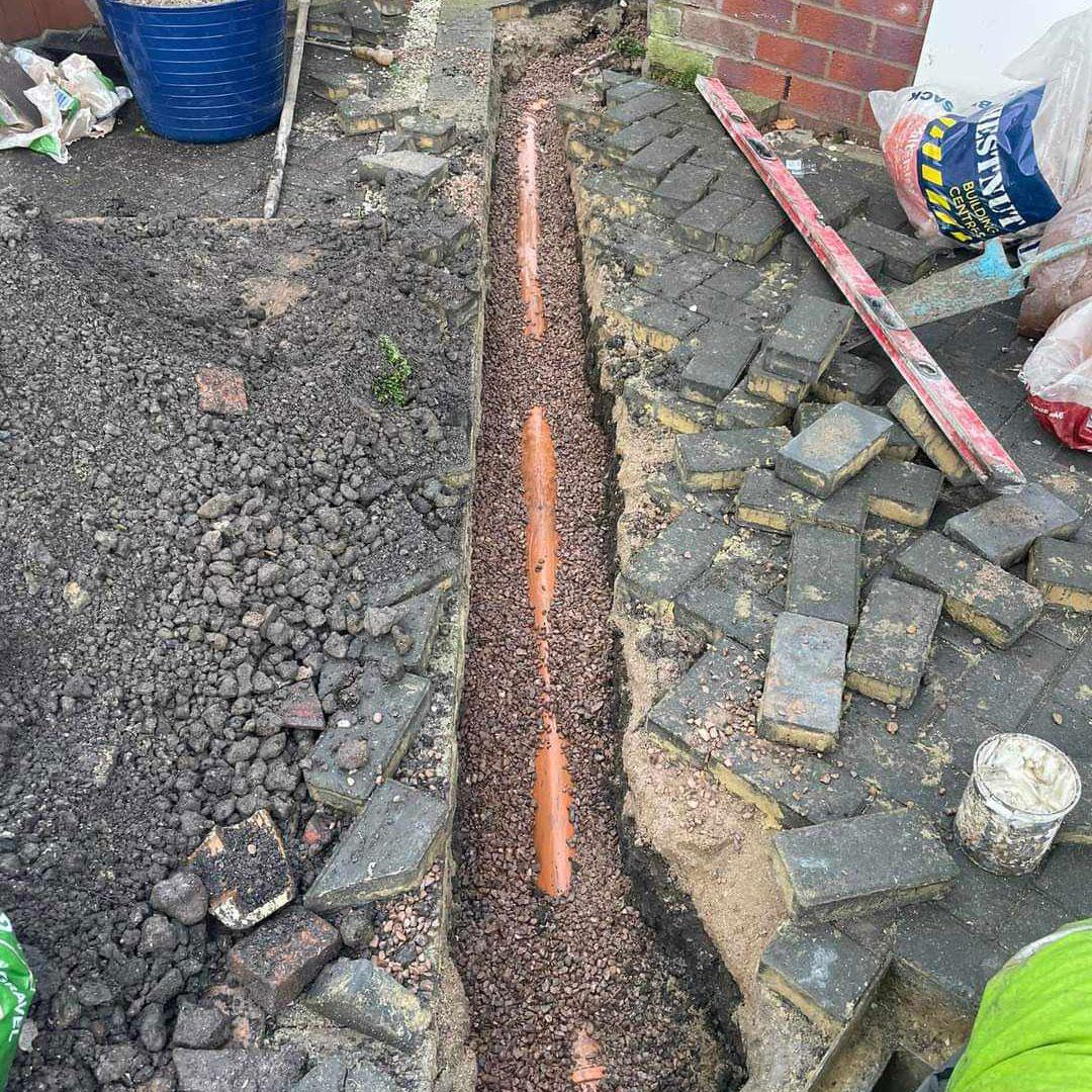 A photo of a failed drain, repaired by Budget Drains Nottingham