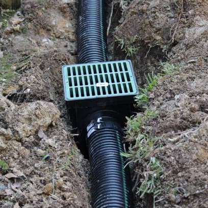 A new drainage run being installed by Budget Drains Nottingham